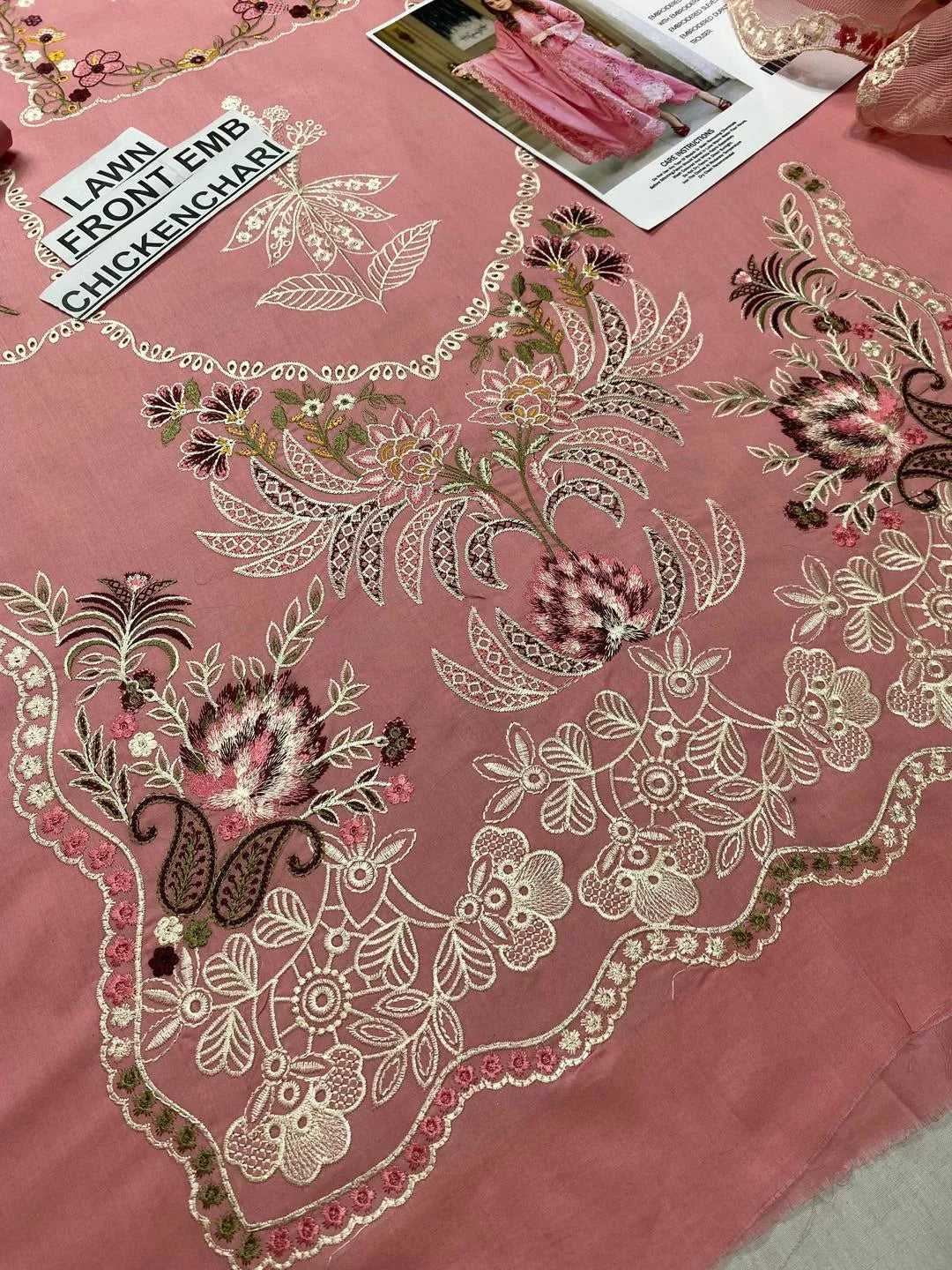 3 Pcs Women's Unstitched Chikankari Embroidered Suit