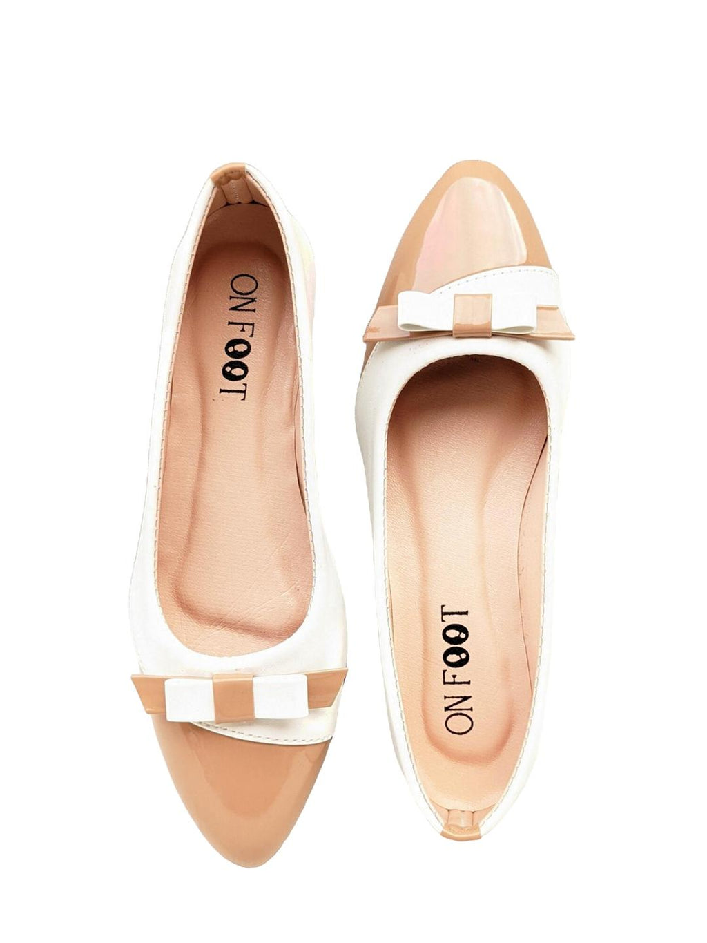 Women's Rexine Bow Flat Pumps Brown