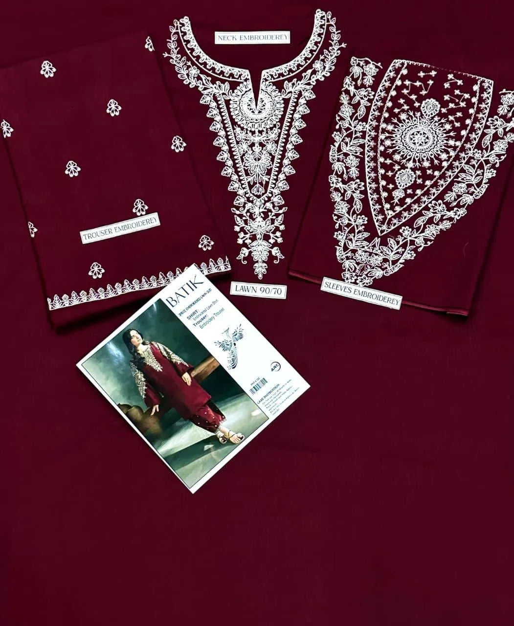 2 Pcs Women's Unstitched Embroidered Suit
