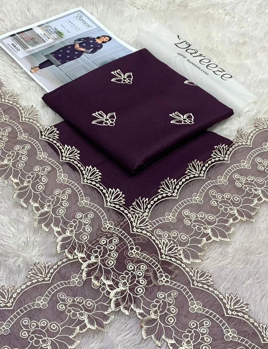 2 Pcs Women's Unstitched Embroidered Suit