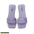 Women Purple Rexine Slides Flat Shoes