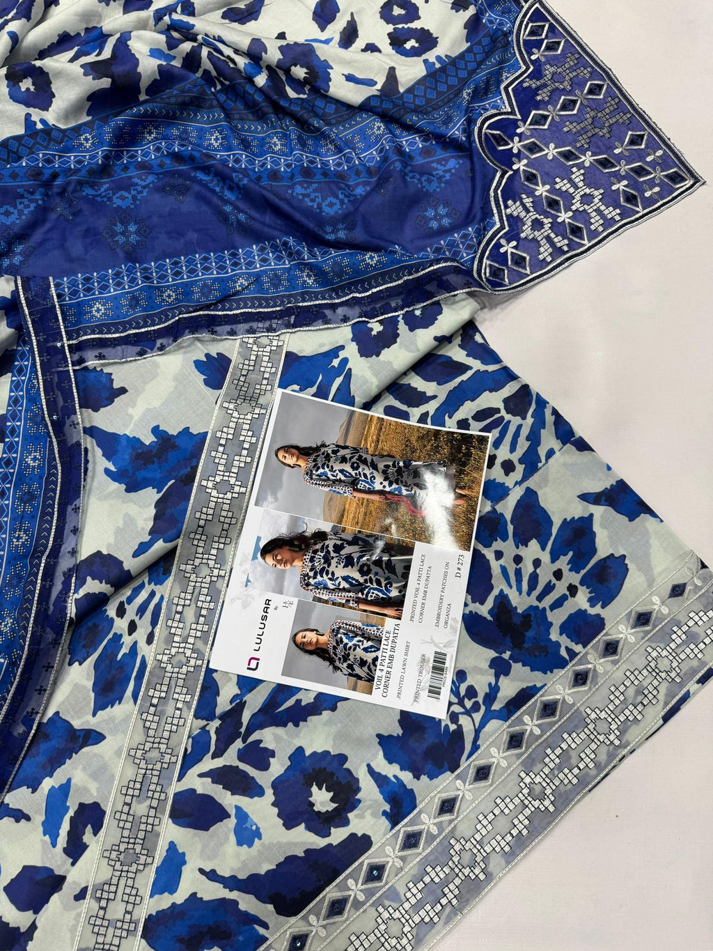 PRINTED VOIL CORNER EMB DUPATTA 3PCS
