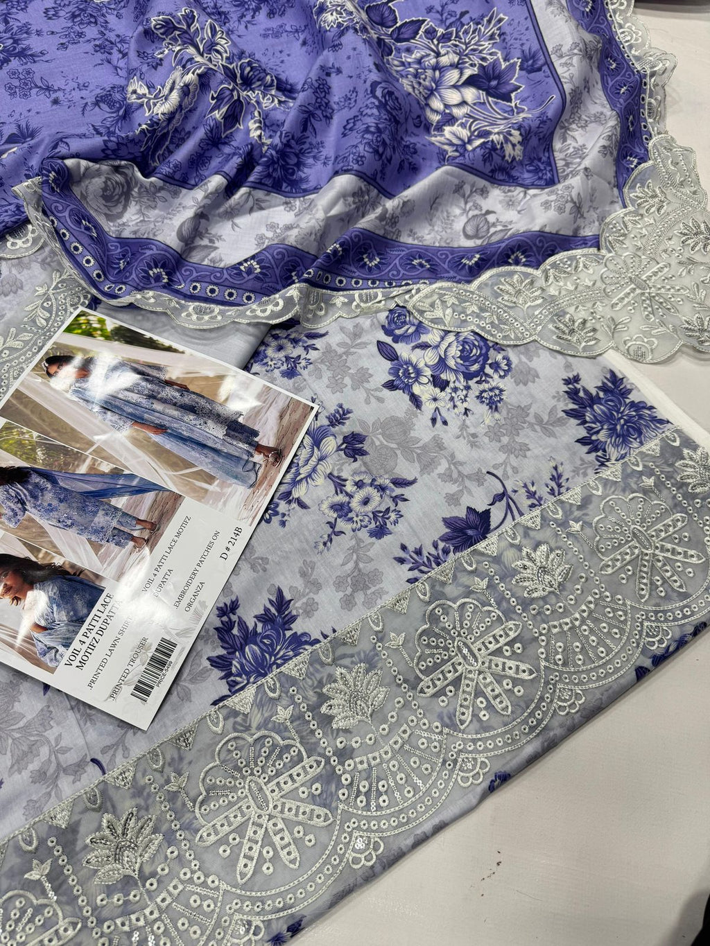PRINTED VOIL CORNER EMB DUPATTA 3PCS