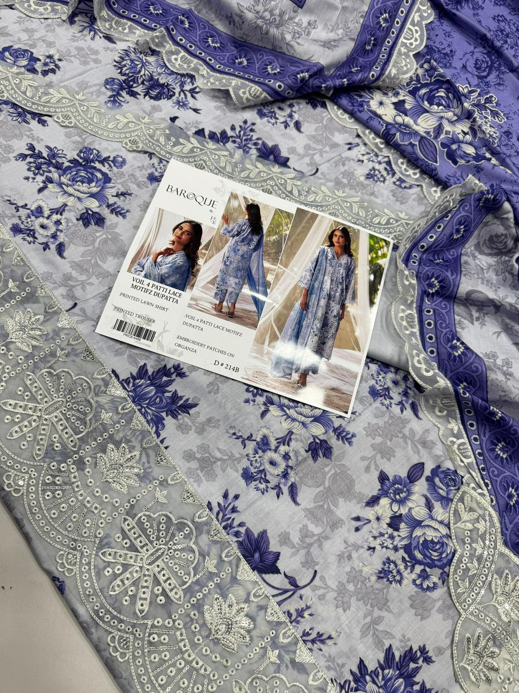 PRINTED VOIL CORNER EMB DUPATTA 3PCS