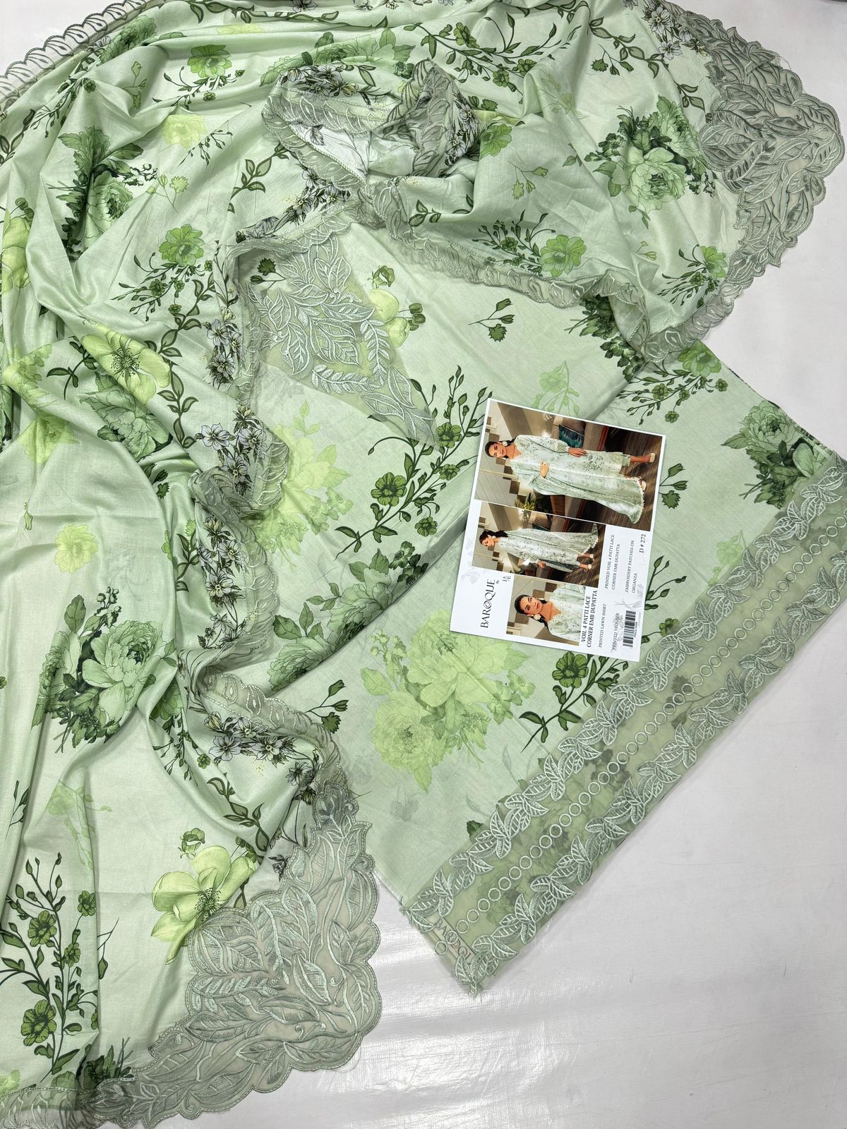 PRINTED VOIL CORNER EMB DUPATTA 3PCS