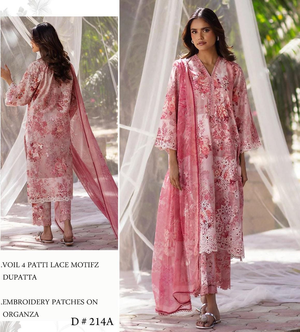 PRINTED VOIL CORNER EMB DUPATTA 3PCS