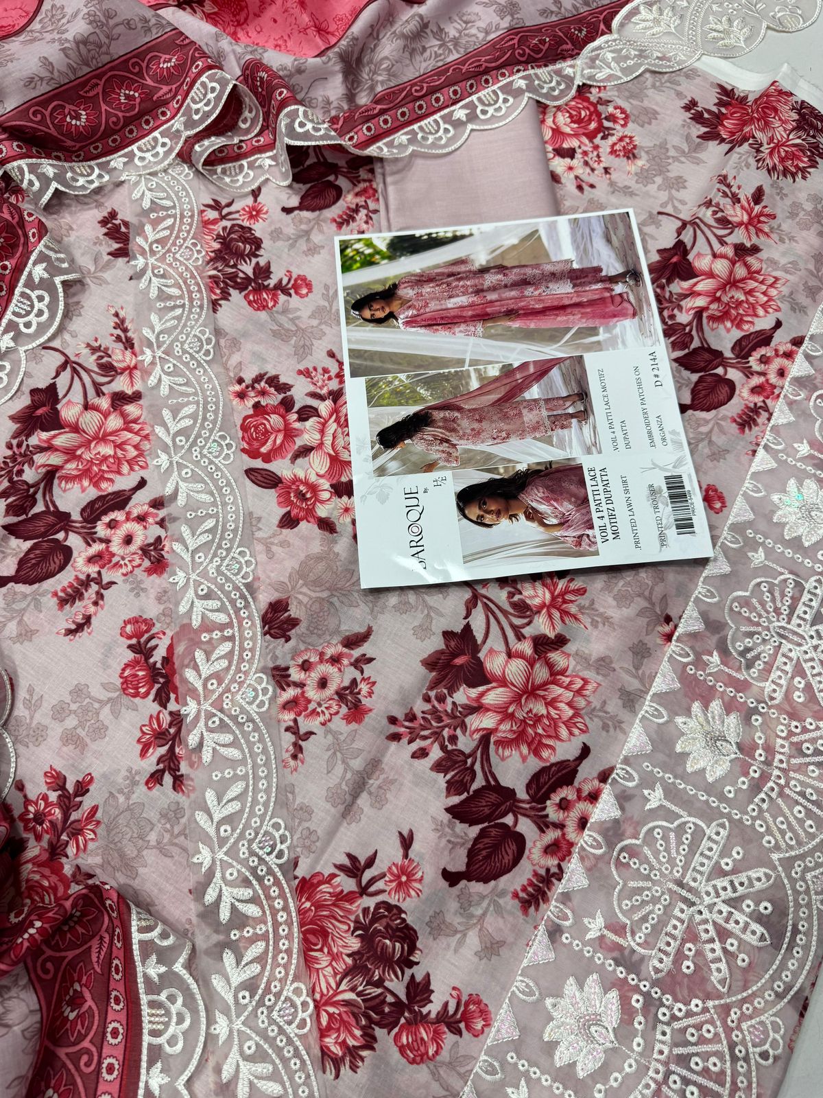 PRINTED VOIL CORNER EMB DUPATTA 3PCS