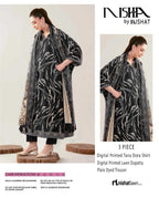 Nishat Printed Lawn Tana Dora Shirt & Plain Dyed Trouser With Printed Lawn Dupatta