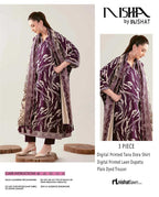 Nishat Printed Lawn Tana Dora Shirt & Plain Dyed Trouser With Printed Lawn Dupatta