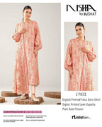 Nishat Printed Lawn Tana Dora Shirt & Plain Dyed Trouser With Printed Lawn Dupatta