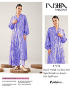 Nishat Printed Lawn Tana Dora Shirt & Plain Dyed Trouser With Printed Lawn Dupatta