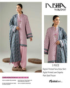 Nishat Printed Lawn Tana Dora Shirt & Plain Dyed Trouser With Printed Lawn Dupatta