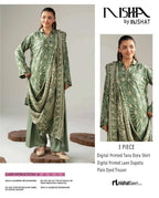 Nishat Printed Lawn Tana Dora Shirt & Plain Dyed Trouser With Printed Lawn Dupatta