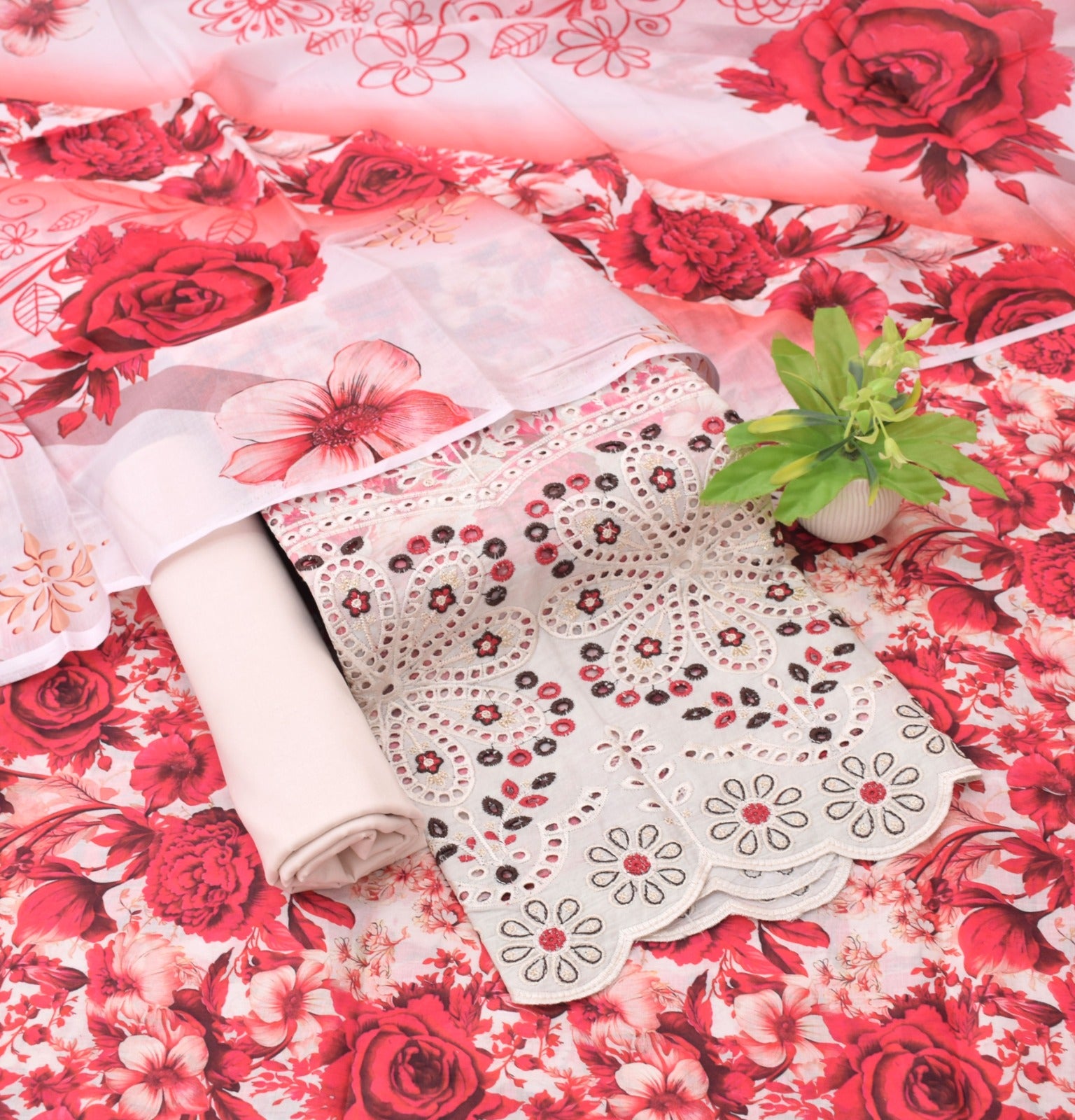 Al karram - Digital Print Daman Embroidered