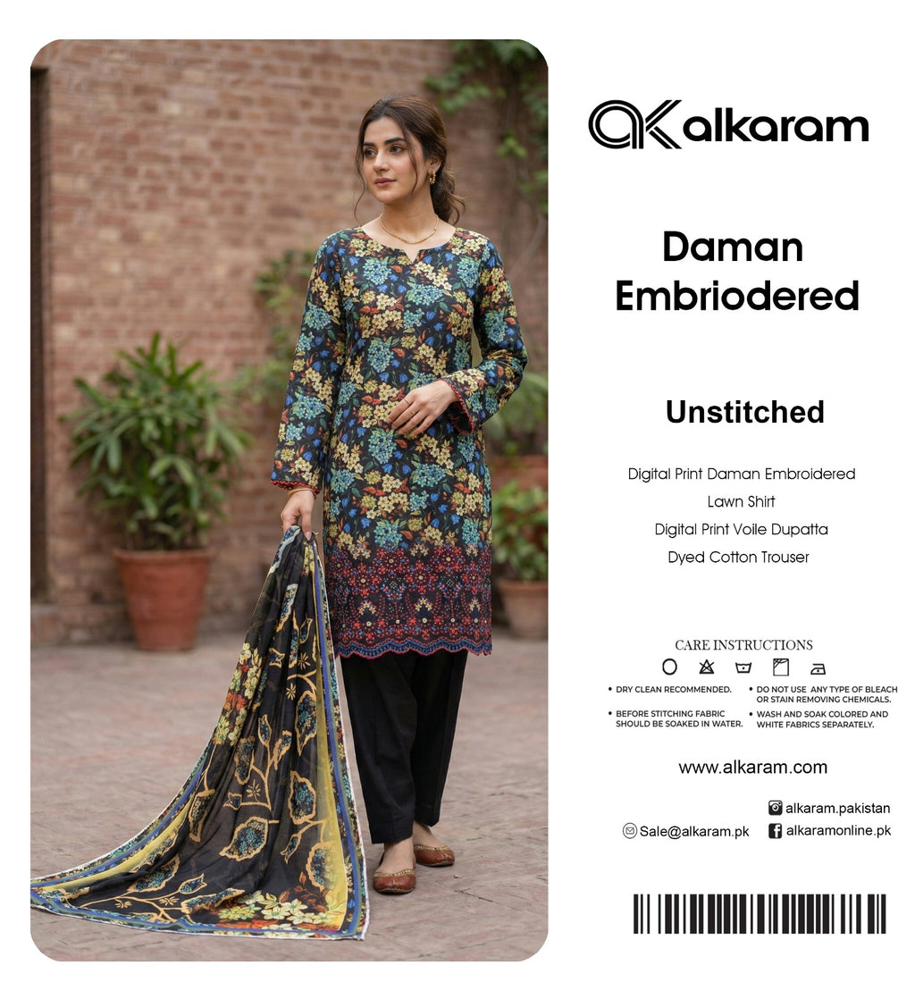 Al karram - Digital Print Daman Embroidered