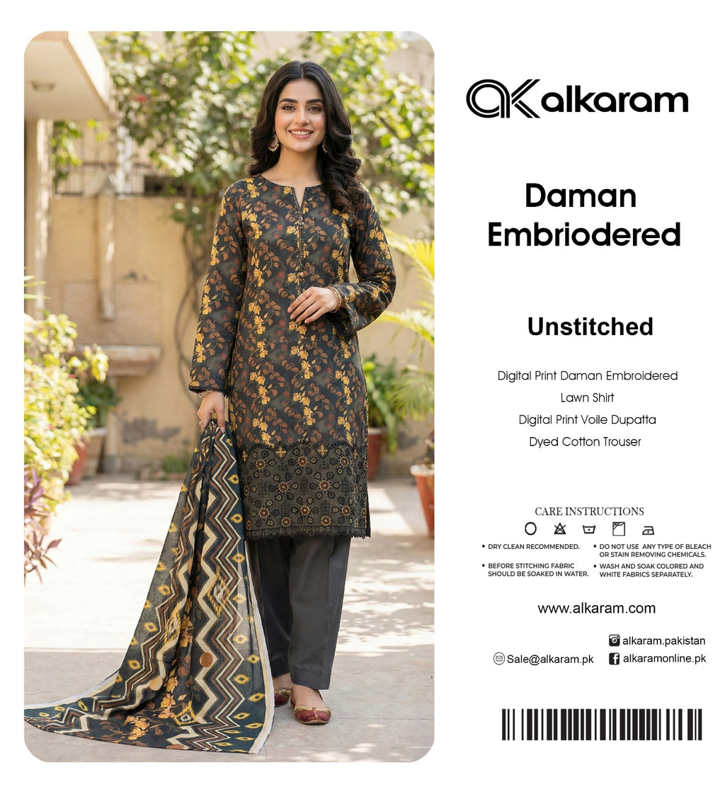 Al karram - Digital Print Daman Embroidered
