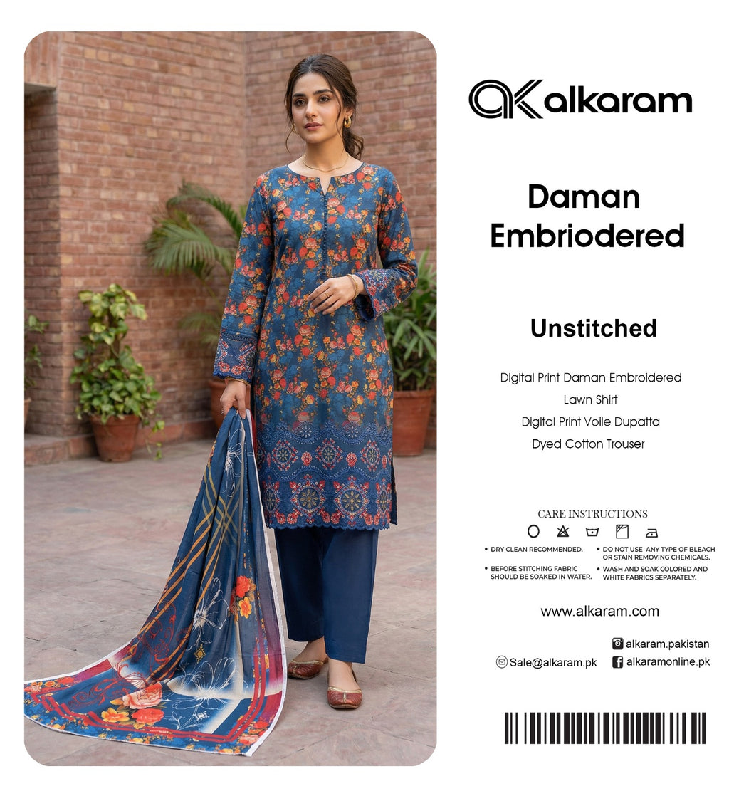 Al karram - Digital Print Daman Embroidered