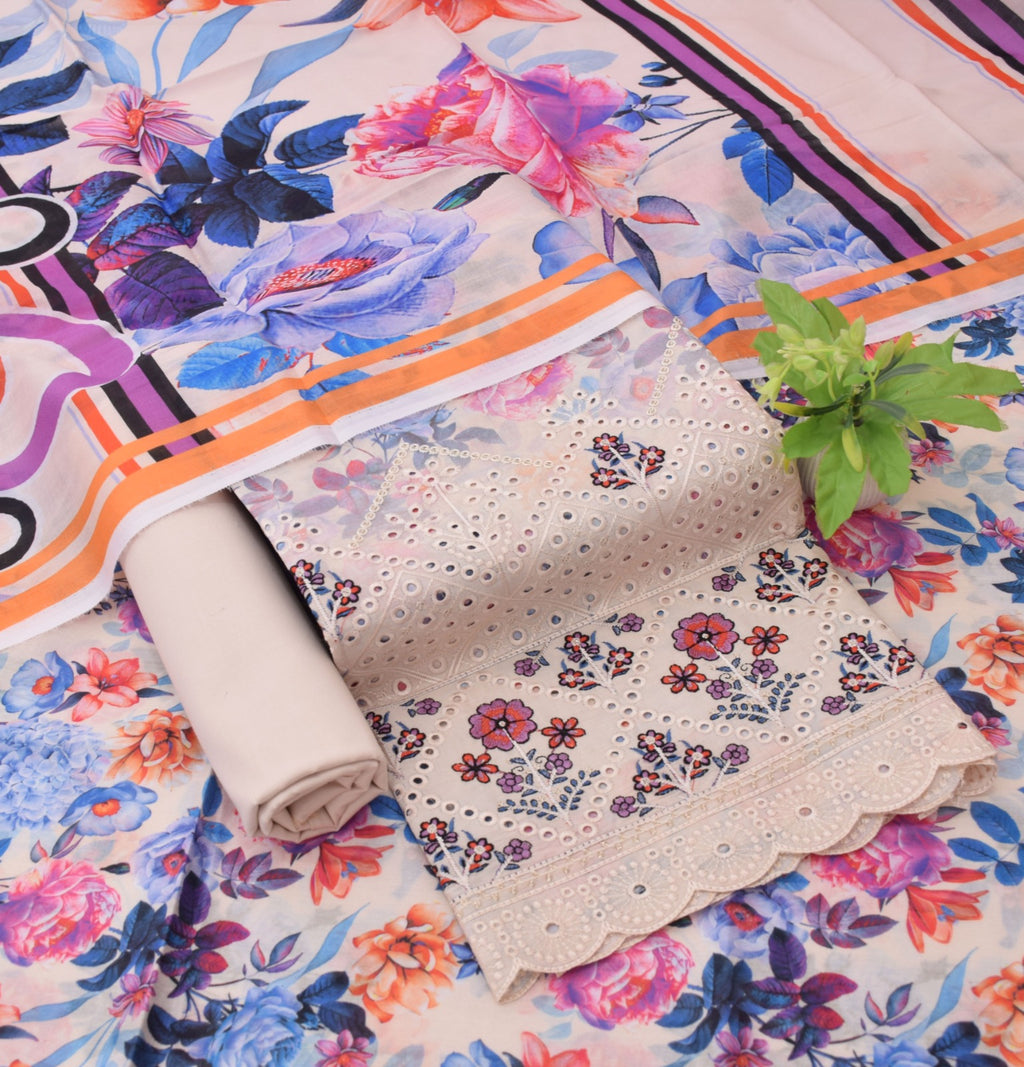 Al karram - Digital Print Daman Embroidered