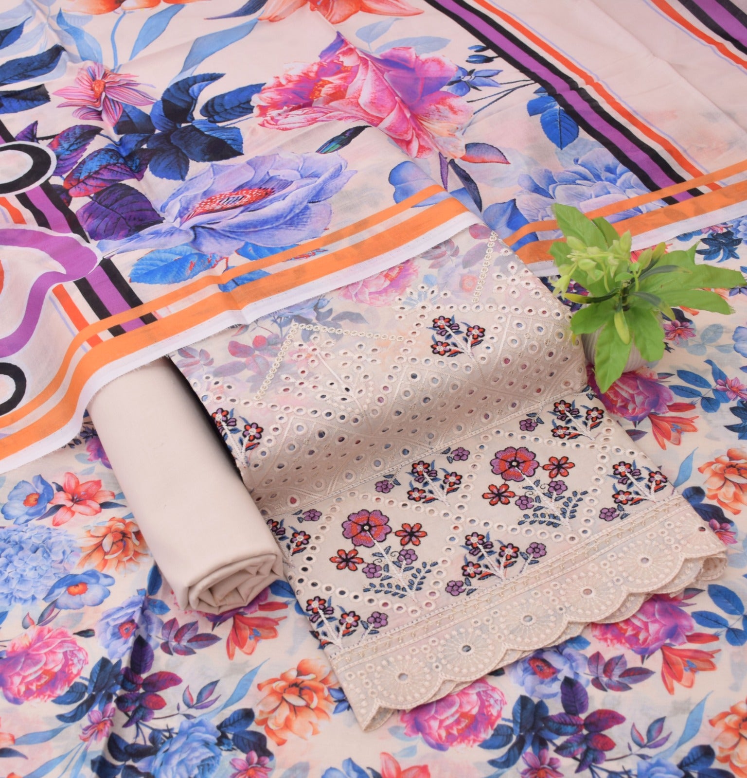 Al karram - Digital Print Daman Embroidered
