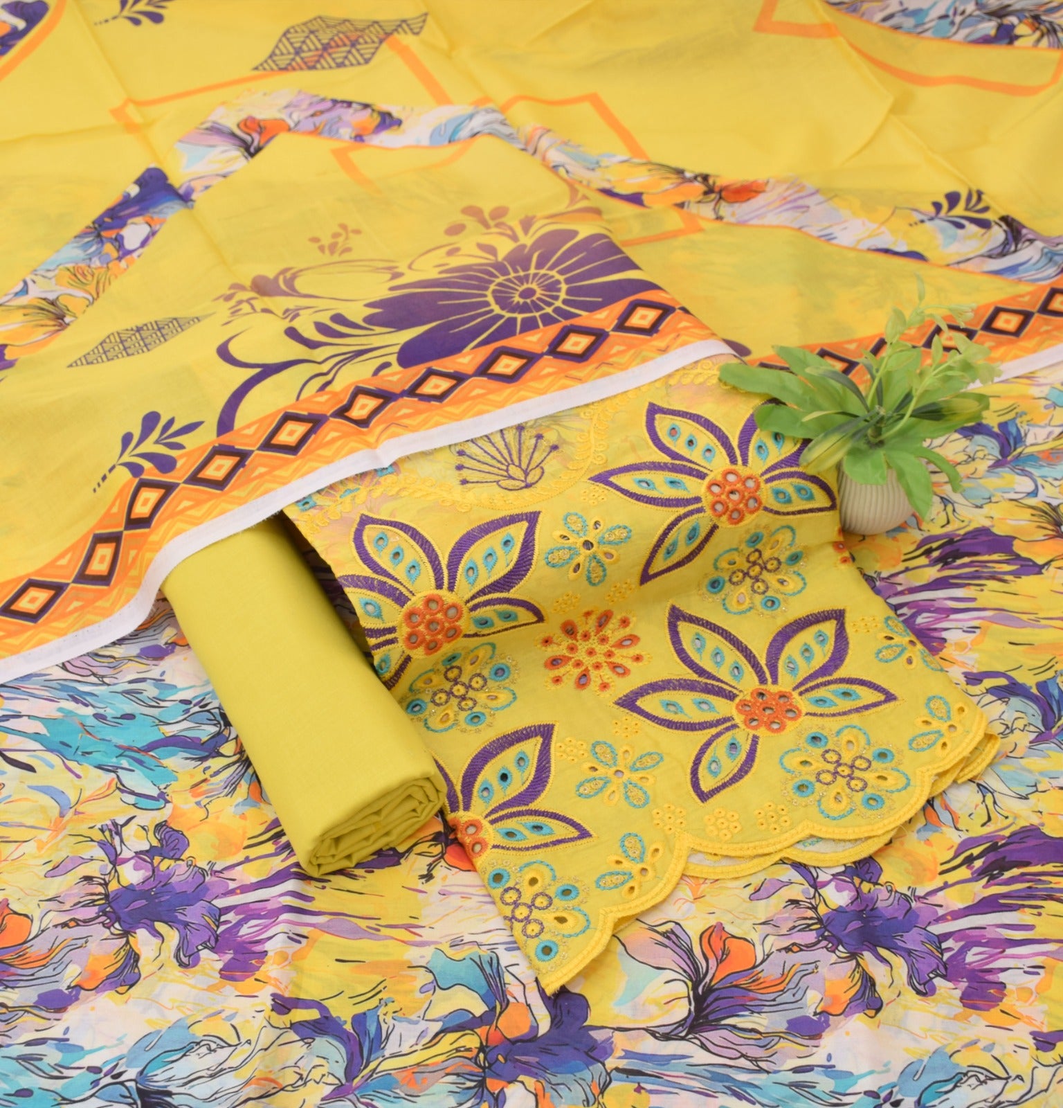 Al karram - Digital Print Daman Embroidered