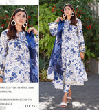 PRINTED VOIL CORNER EMB DUPATTA 3PCS