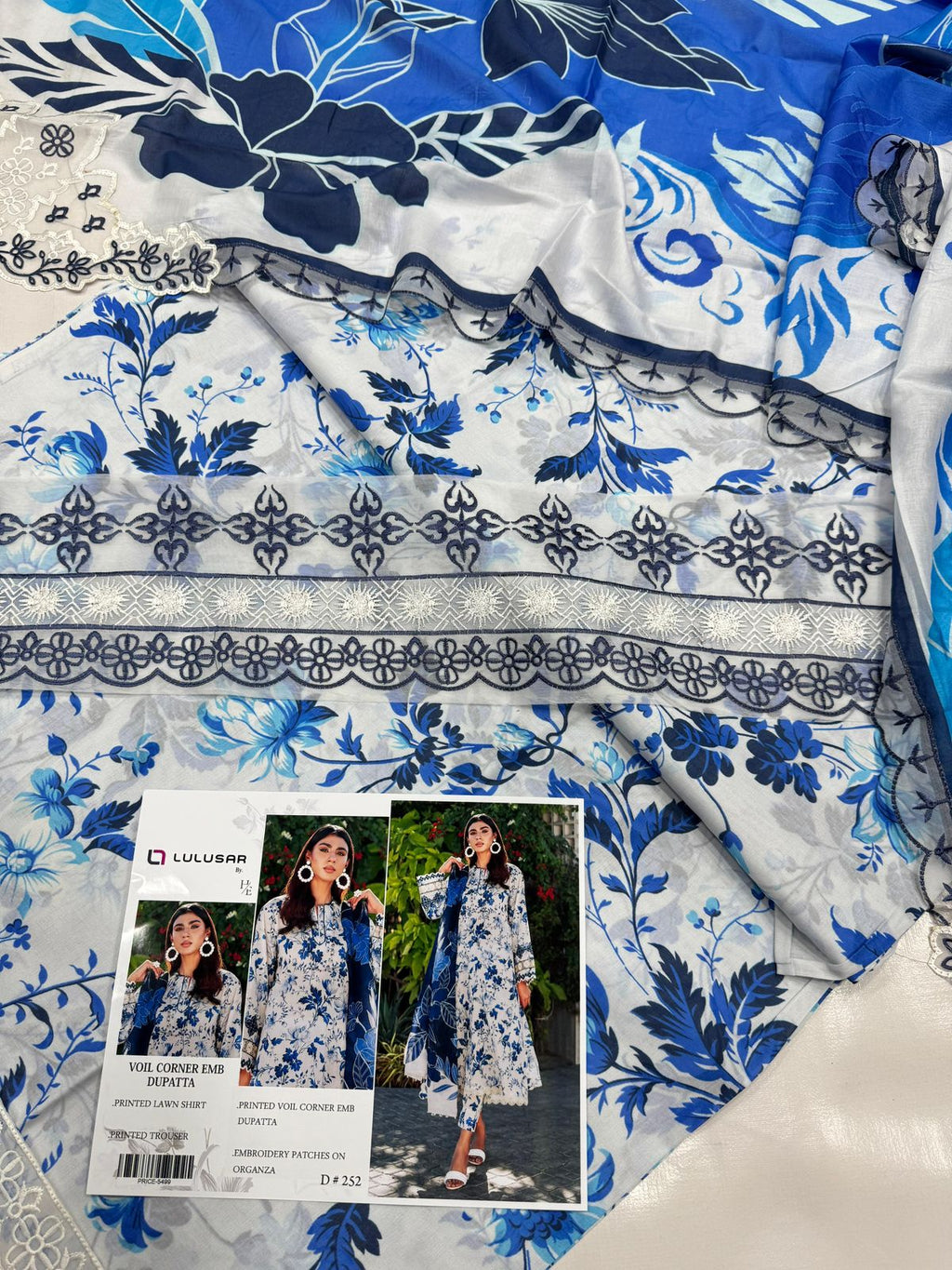 PRINTED VOIL CORNER EMB DUPATTA 3PCS