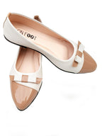 Women's Rexine Bow Flat Pumps Brown