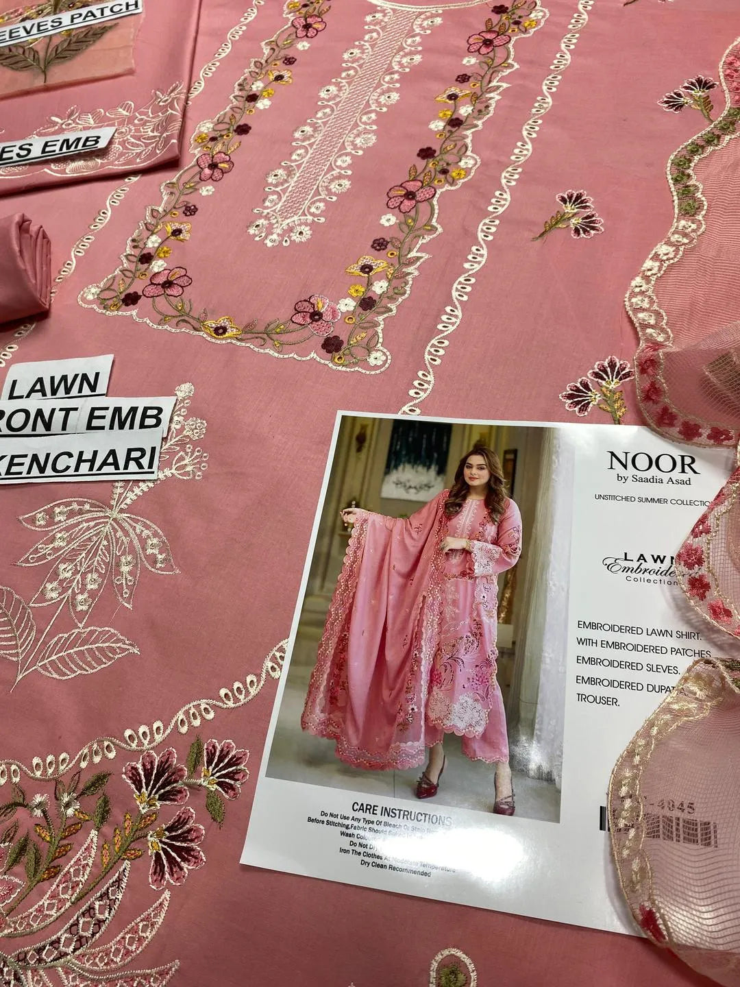 3 Pcs Women's Unstitched Chikankari Embroidered Suit