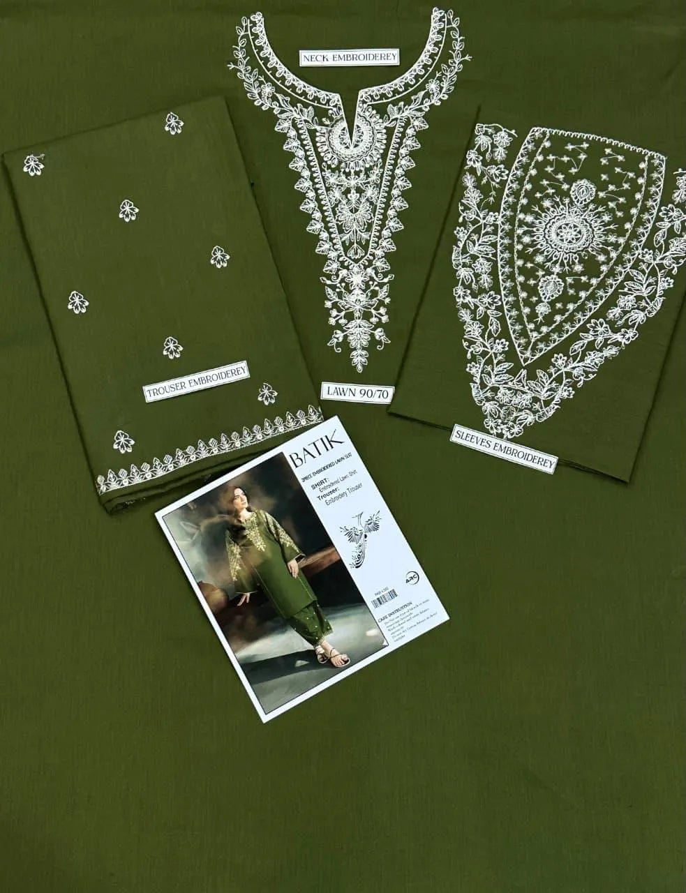 2 Pcs Women's Unstitched Embroidered Suit
