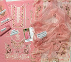3 Pcs Women's Unstitched Chikankari Embroidered Suit